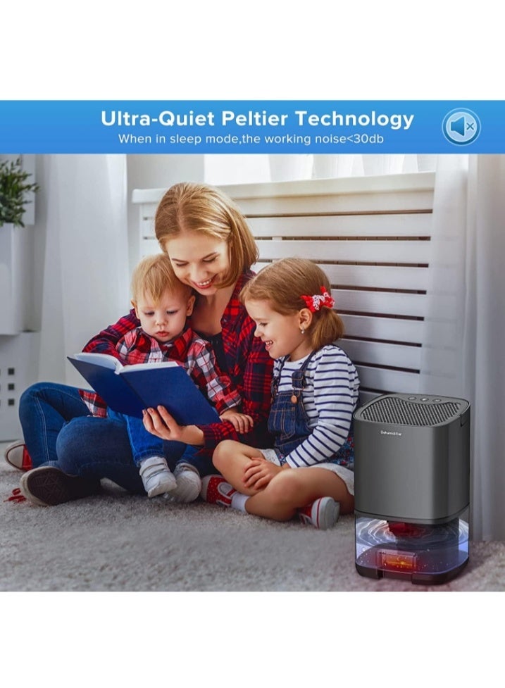 SafiDur 1000ML Household Dehumidifier, Two Working Modes And 7-Color Led Light Silent Portable Mini Dehumidifier, Suitable For Basement Bedrooms, Black - Image 5