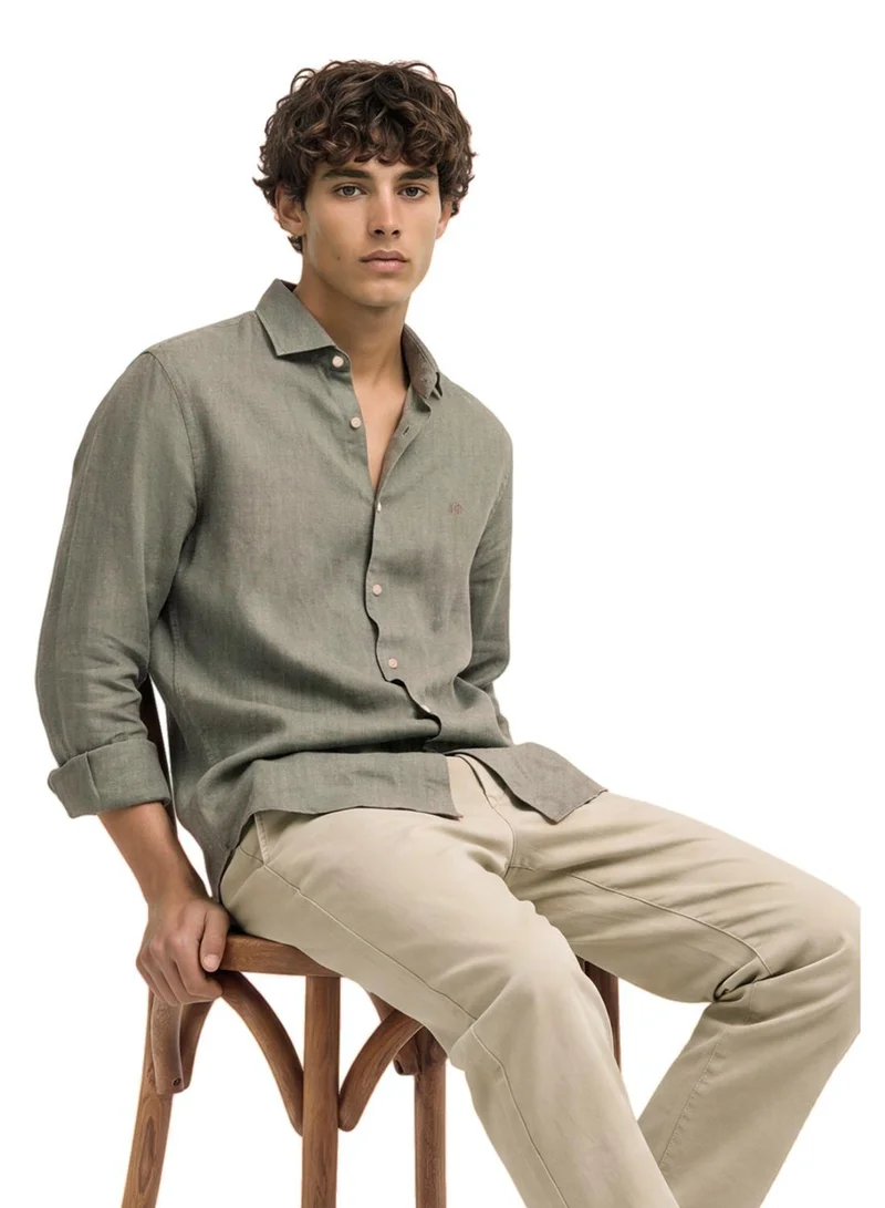 Superdry  Riviera Long Sleeve Linen Shirt for Men | Best Price UAE