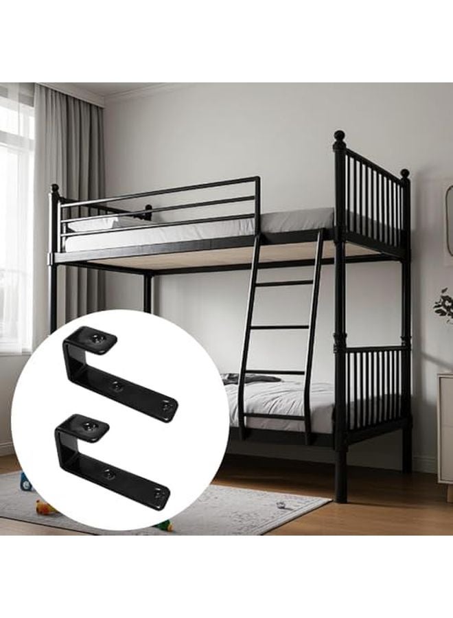 خطافات سلم سرير بطابقين ثقيلة الواجب 2 قطعة خطاف معدني متعدد الاستخدامات مع براغي التثبيت بني - Image 5