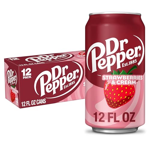 Dr Pepper Strawberries and Cream Soda, 12 fl oz cans, 12 Pack - Image 1