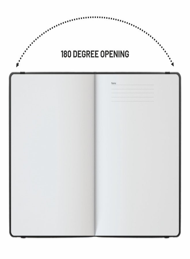 Anupam Fluct A6 Hard Bound Journal | 160 Pages | 80gsm | Matte Finish PVC Cover Aesthetic Diary | pH Neutral & Acid Free Ruled Paper | Matching Elastic Lock | Good For Journaling, Offices (Black) - Image 2
