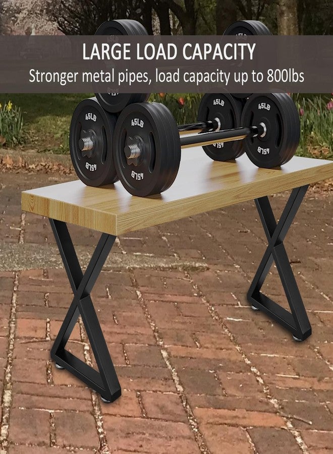 ALLCOS Bench Legs 16 Inch Coffee Table Legs Heavy Duty Steel Metal Table Legs, Set of 2, Black - Image 5