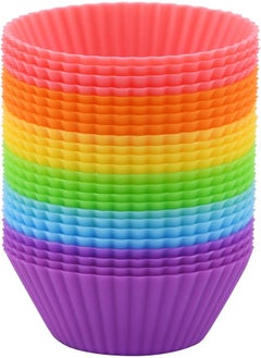 Mirenlife Mirenlife 2 Inch Mini Size Silicone Baking Cups Muffin Cups, Reusable and Nonstick Mini Cupcake Liners, Mini Chocolate Holders Truffle Cups, 24 Pack, 6 Vibrant Colors, Round 