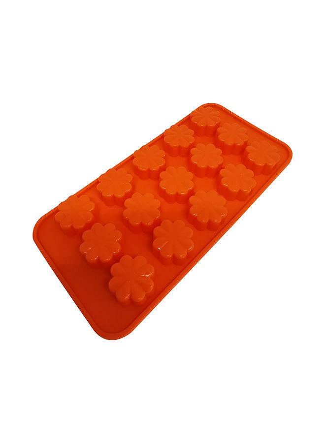 NIBEMINENT Flower Shape Chocolate Mold Orange 21x10.50centimeter - Image 1