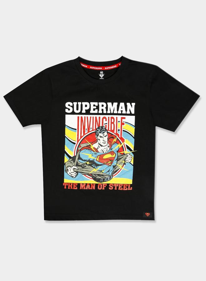 سوبر مان تيشيرت عصري بياقة دائرية وطبعة جرافيك - Image 1