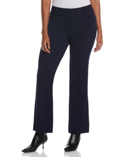 Rafaella Women's Curvy Fit Gabardine Bootcut Stretch Dress Pants with Pockets, Soft Stretch Work Slacks, 29" & 32" Inseams, Navy, 14 - Image 4