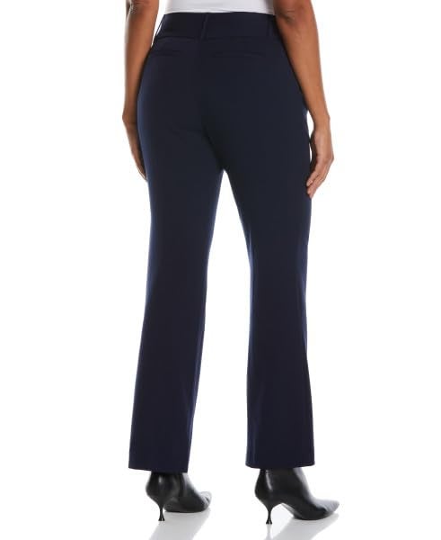 Rafaella Women's Curvy Fit Gabardine Bootcut Stretch Dress Pants with Pockets, Soft Stretch Work Slacks, 29" & 32" Inseams, Navy, 14 - Image 2