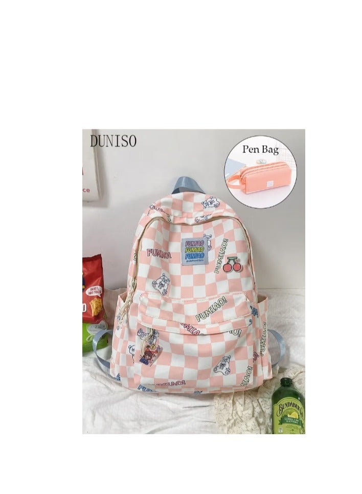 DUNISO Girl's School Backpack with Pencil Case Waterproof Book Bag with Compartments for Teen Girl - Image 1