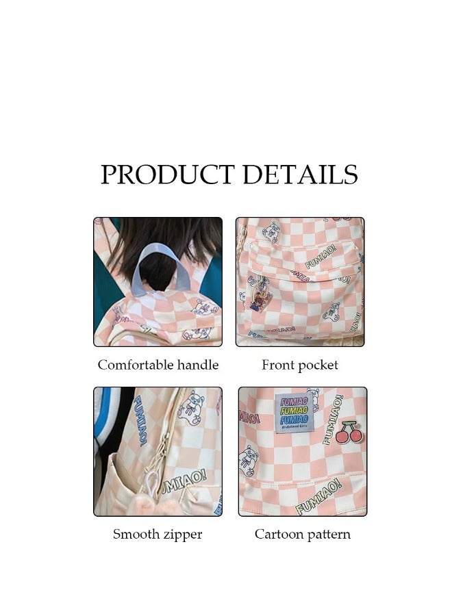 DUNISO Girl's School Backpack with Pencil Case Waterproof Book Bag with Compartments for Teen Girl - Image 3