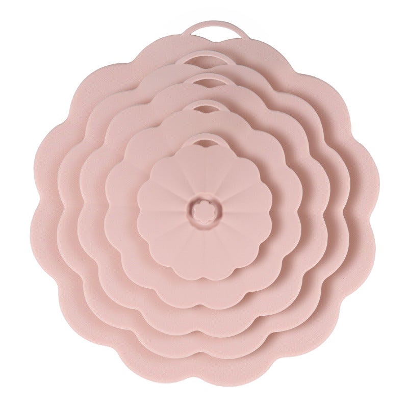 Silicone Fresh-Keeping Lid Five-Piece Silicone Fresh-Keeping Lid Silicone Vacuum Lid 5 Pack Silicone Sealing Lid Cup Lid - Image 1