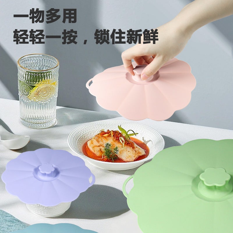Silicone Fresh-Keeping Lid Five-Piece Silicone Fresh-Keeping Lid Silicone Vacuum Lid 5 Pack Silicone Sealing Lid Cup Lid - Image 3
