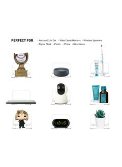 ACTION Clear Acrylic Wall Shelf 3 Pack for Smart Security Cameras, Baby & Pet Monitors, Small Floating Shelf for Plants, Speaker, Dog Camera - Universal Small Wall Shelf, 3-Piece Strong Tapes, No Drill  - Image 5