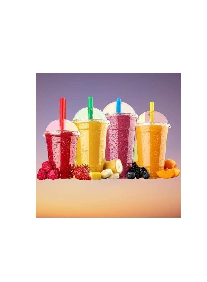 vsell24 100-Piece Set of 22oz Clear Disposable Juice Cups with Dome Lids Ideal for Iced Coffee - Image 5