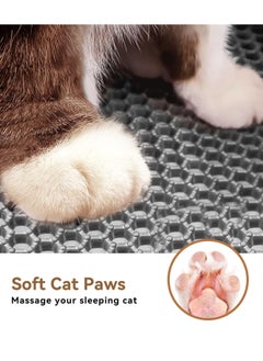 RATSAW Cat Litter Mat Trapping Litter Box Honeycomb Double Layer Design Large Size Easy Clean Scatter Control Non-Slip Waterproof Kitty Litter Mats Fold 60 by 45 Centimeters  - Image 2