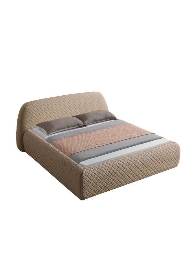 DANUBE HOME Michael 180x200 Upholstered King Bed  | Modern Design Wooden Double-Brown - Image 3