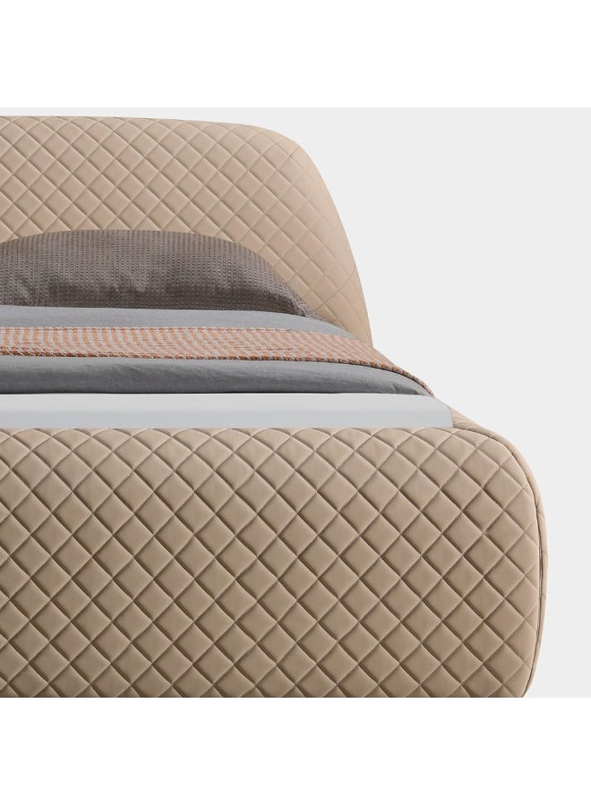 DANUBE HOME Michael 180x200 Upholstered King Bed  | Modern Design Wooden Double-Brown - Image 4