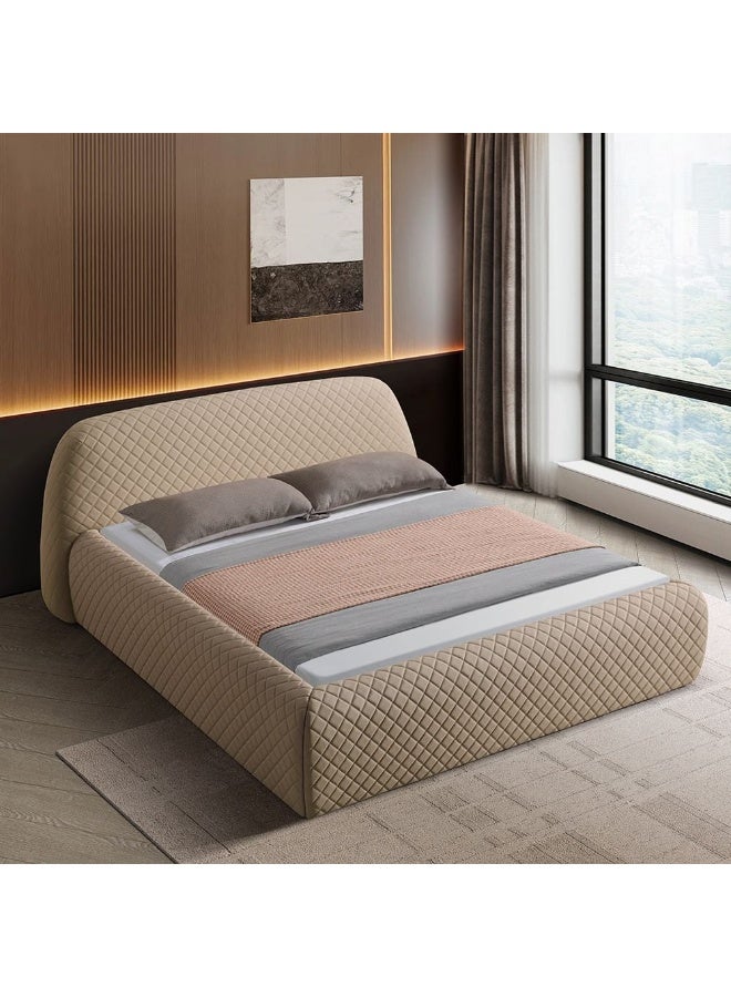 DANUBE HOME Michael 180x200 Upholstered King Bed  | Modern Design Wooden Double-Brown - Image 1