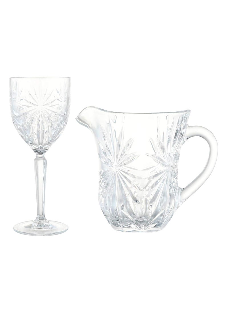 RCR 7-Piece Drink Set Jug And 6 Goblets, Oasis  - Image 1