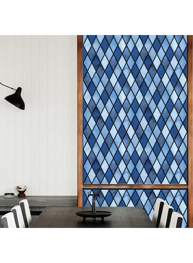 Bluejw BL092-111 Color Retro Electrostatic Glass Sticker PVC Glue-free Window Sticker Removable Frosted Glass Window Decorations - Image 1