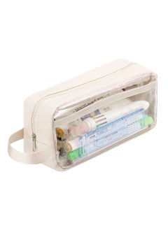 Generic Large Capacity Pencil Case, Clear Handheld Multifunction Pencil Pouch Simple Stationery Bag Aesthetic Pen Bag for School Teen Girl Boy Office Adult  - Image 1