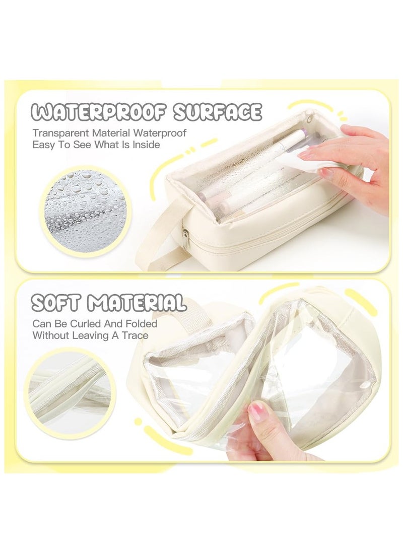 Generic Large Capacity Pencil Case, Clear Handheld Multifunction Pencil Pouch Simple Stationery Bag Aesthetic Pen Bag for School Teen Girl Boy Office Adult  - Image 4
