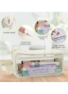 Generic Large Capacity Pencil Case, Clear Handheld Multifunction Pencil Pouch Simple Stationery Bag Aesthetic Pen Bag for School Teen Girl Boy Office Adult  - Image 3