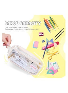 Generic Large Capacity Pencil Case, Clear Handheld Multifunction Pencil Pouch Simple Stationery Bag Aesthetic Pen Bag for School Teen Girl Boy Office Adult  - Image 5