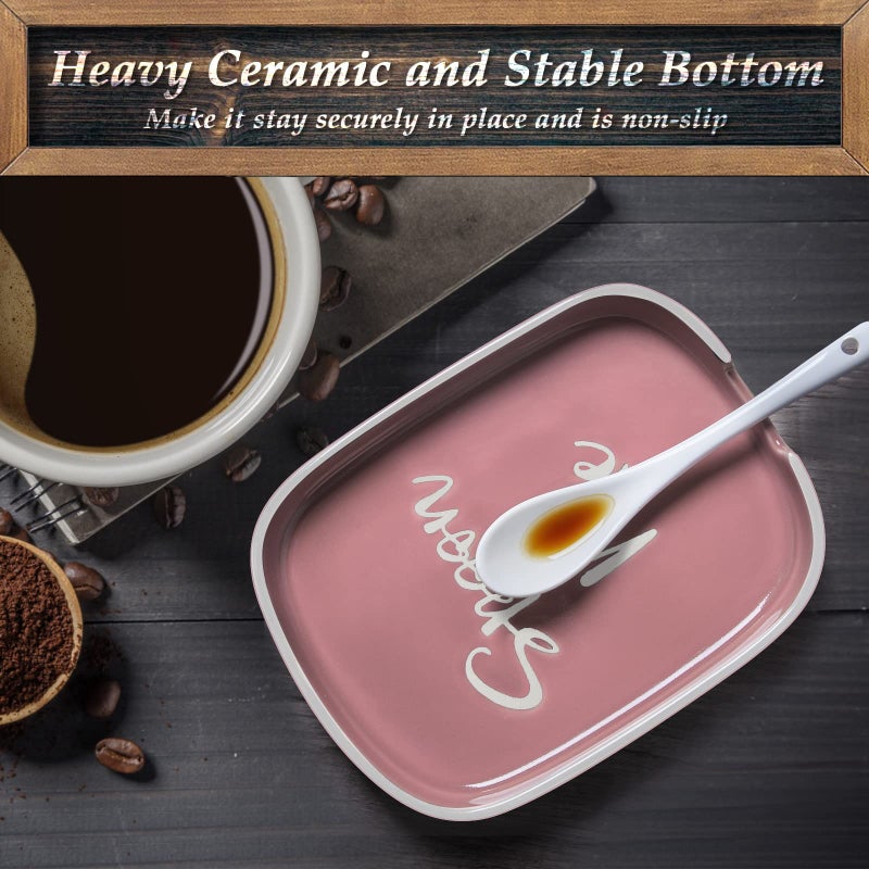 DAYYET Ceramic Spoon Rest For Stove Top  Dayyet Large Spoon Holder  Spoon Rest For Kitchen Counter  Heat-Resistant Cooking Utensil Rest  Pink Kitchen Decor And Accessories - Image 5