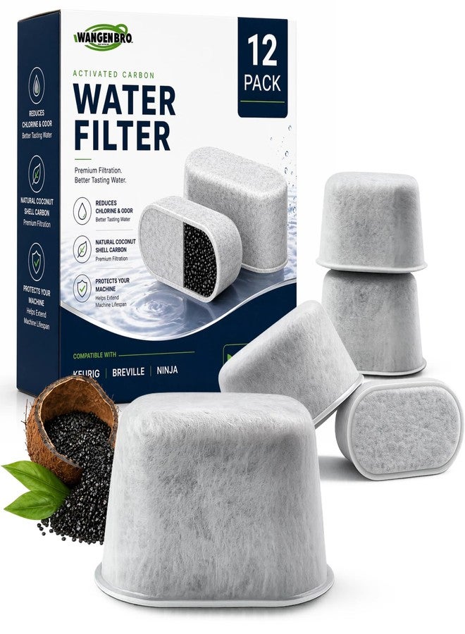 Wangenbro Water Filter Replacement for Keurig 2.0 & 1.0 Classic Coffee Makers, Breville Filters for Espresso Machine Use, Compatible with Ninja Luxe Cafe Accessories, 12 Pack Premium Charcoal Water Filters - Image 1