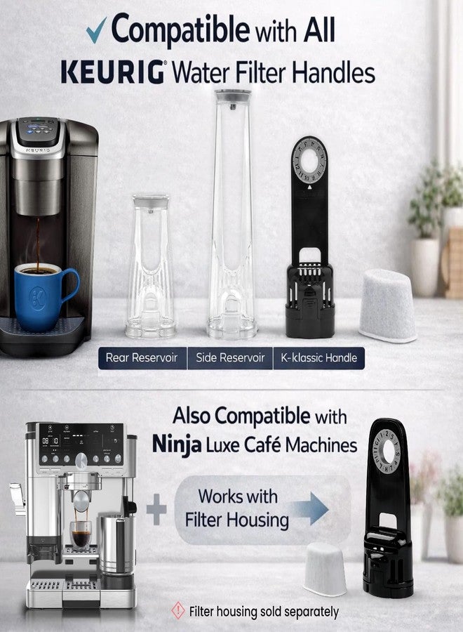 Wangenbro Water Filter Replacement for Keurig 2.0 & 1.0 Classic Coffee Makers, Breville Filters for Espresso Machine Use, Compatible with Ninja Luxe Cafe Accessories, 12 Pack Premium Charcoal Water Filters - Image 3