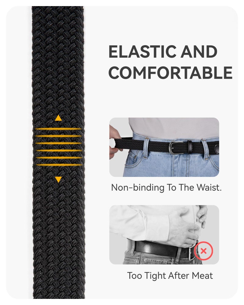 CHAOREN Woven Boys Belt, 1.25" Elastic Braided Kids Belt, Casual for Golf And Baseball - Image 4