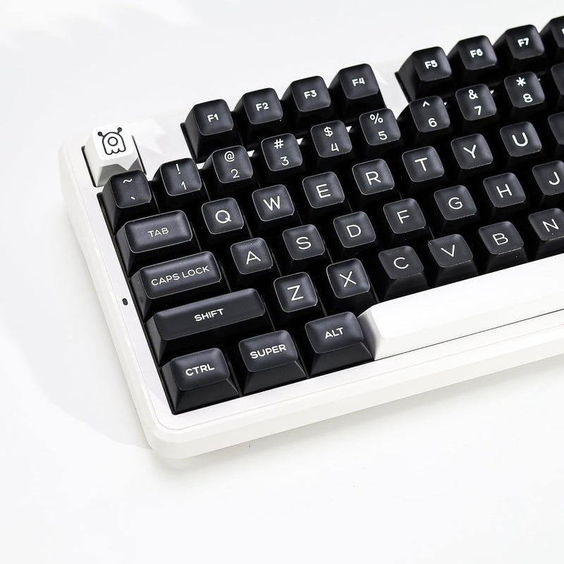 KBDiy WOB PBT Double Shot Keycap Set,160 Keys Black and White Custom Key Caps Similar to SA Profile Keycaps 60 Percent Cute Keycaps for 61/64/68/84/87/100/104/108 Mechanical Keyboard - Image 5