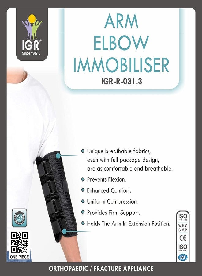 Dr Aedass IGR ARM/ELBOW IMMOBILISER | Elbow Brace | Elbow Splint | Night Elbow Sleep Support| Cubital Tunnel Syndrome | Ulnar Nerve Entrapment |Tendinitis, GREY, UNIVERSAL- 1 PCS (XS- FOR CHILD) - Image 2