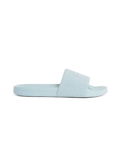 Calvin Klein Jeans Women's Monogram Slides - Cotton, Blue  - Image 1