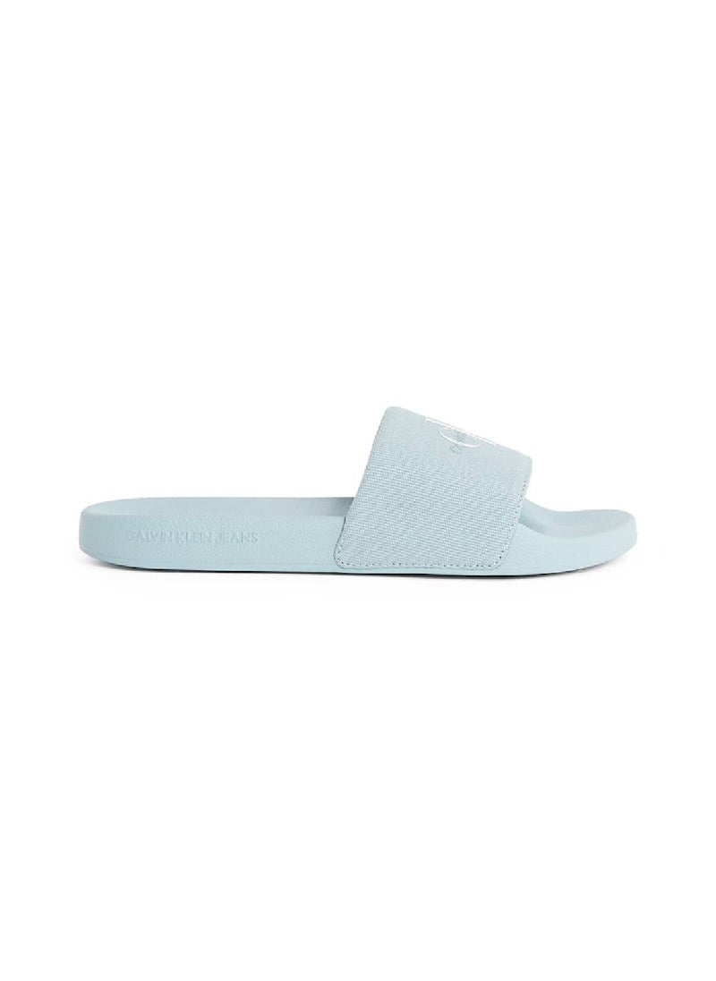 Calvin Klein Jeans - Women's Monogram Slides - Cotton, Blue - Image 1