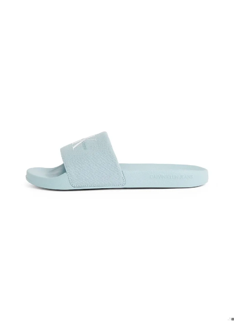Calvin Klein Jeans Women's Monogram Slides - Cotton, Blue