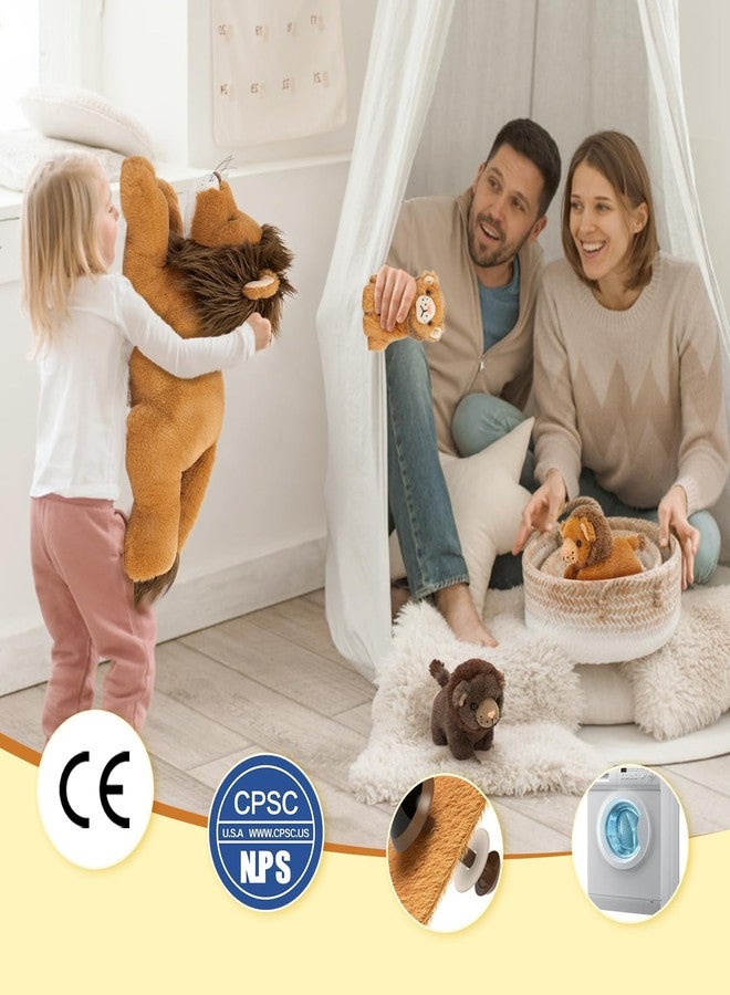 MaoGoLan 4 Pcs Lion Stuffed Animal Set - 19.6'' Lion Plush Toy with 3 Babies in Hers Zippered Back, Charming Gifts for Kids, Suitable for Birthday Christmas Festive Decorn - Image 4