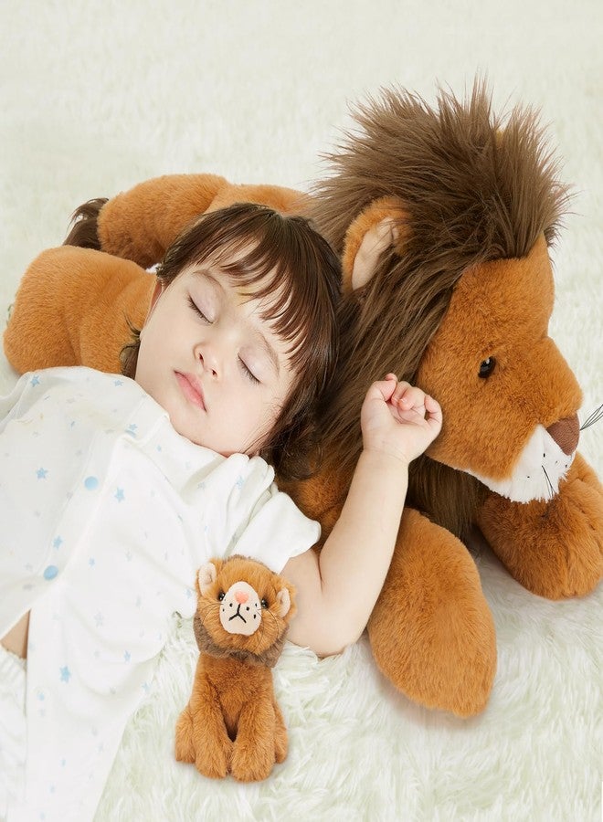 MaoGoLan 4 Pcs Lion Stuffed Animal Set - 19.6'' Lion Plush Toy with 3 Babies in Hers Zippered Back, Charming Gifts for Kids, Suitable for Birthday Christmas Festive Decorn - Image 2