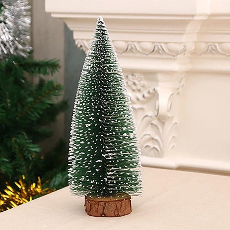 Go Hooked Go Hooked Artificial Christmas 12 Inches Pine Tree Miniature Table Decor Tree with Wooden Base Christmas Xmas Tree for Home Office Living Room Decor Christmas Decoration Set of 1  - Image 1