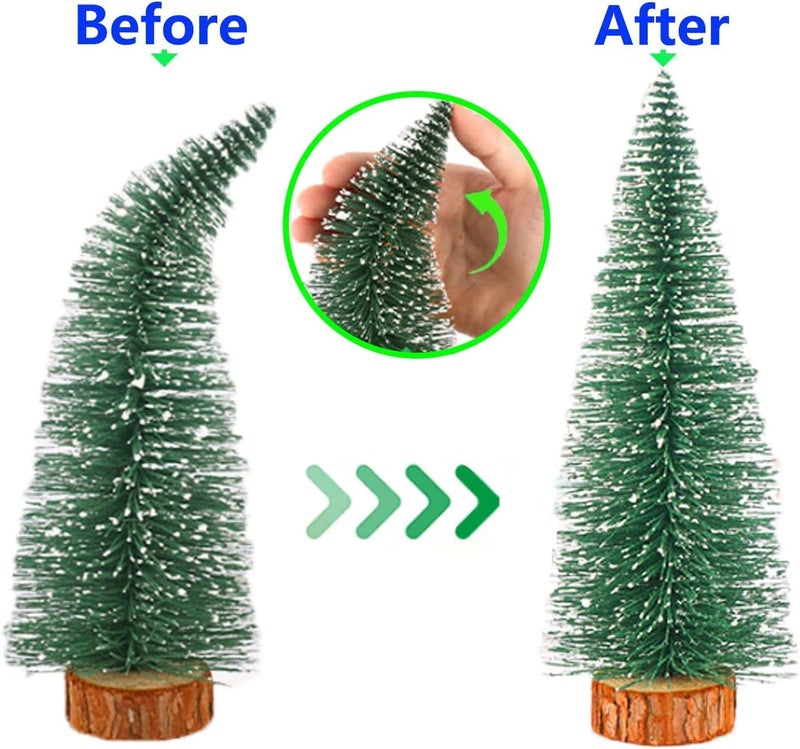 Go Hooked Go Hooked Artificial Christmas 12 Inches Pine Tree Miniature Table Decor Tree with Wooden Base Christmas Xmas Tree for Home Office Living Room Decor Christmas Decoration Set of 1  - Image 4