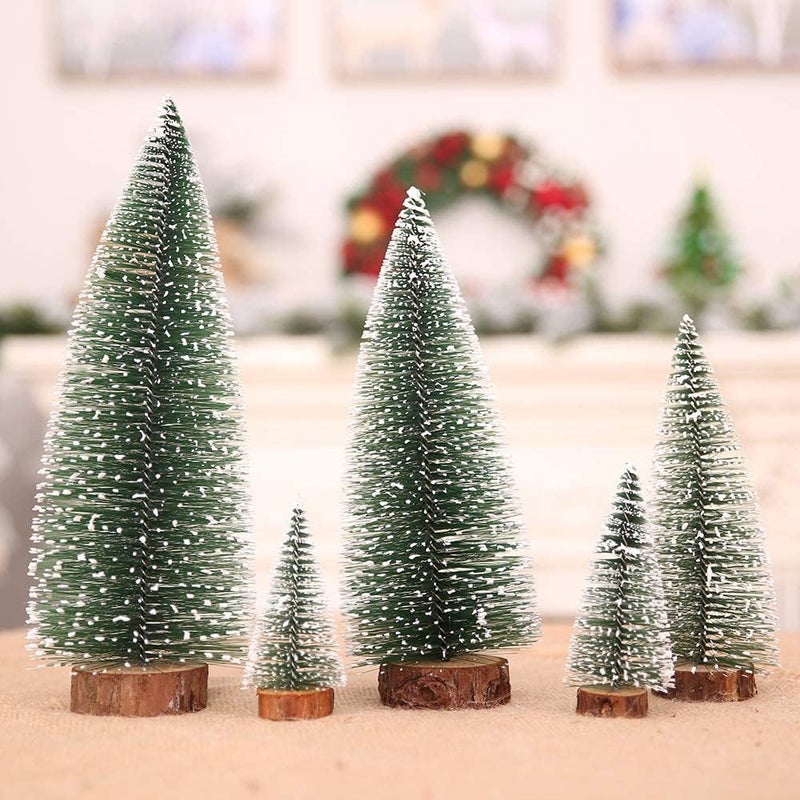 Go Hooked Go Hooked Artificial Christmas 12 Inches Pine Tree Miniature Table Decor Tree with Wooden Base Christmas Xmas Tree for Home Office Living Room Decor Christmas Decoration Set of 1  - Image 2