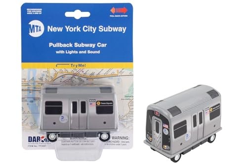 Daron MTA Subway Pullback Toy w Light Sound TT3501 Grey - Image 1