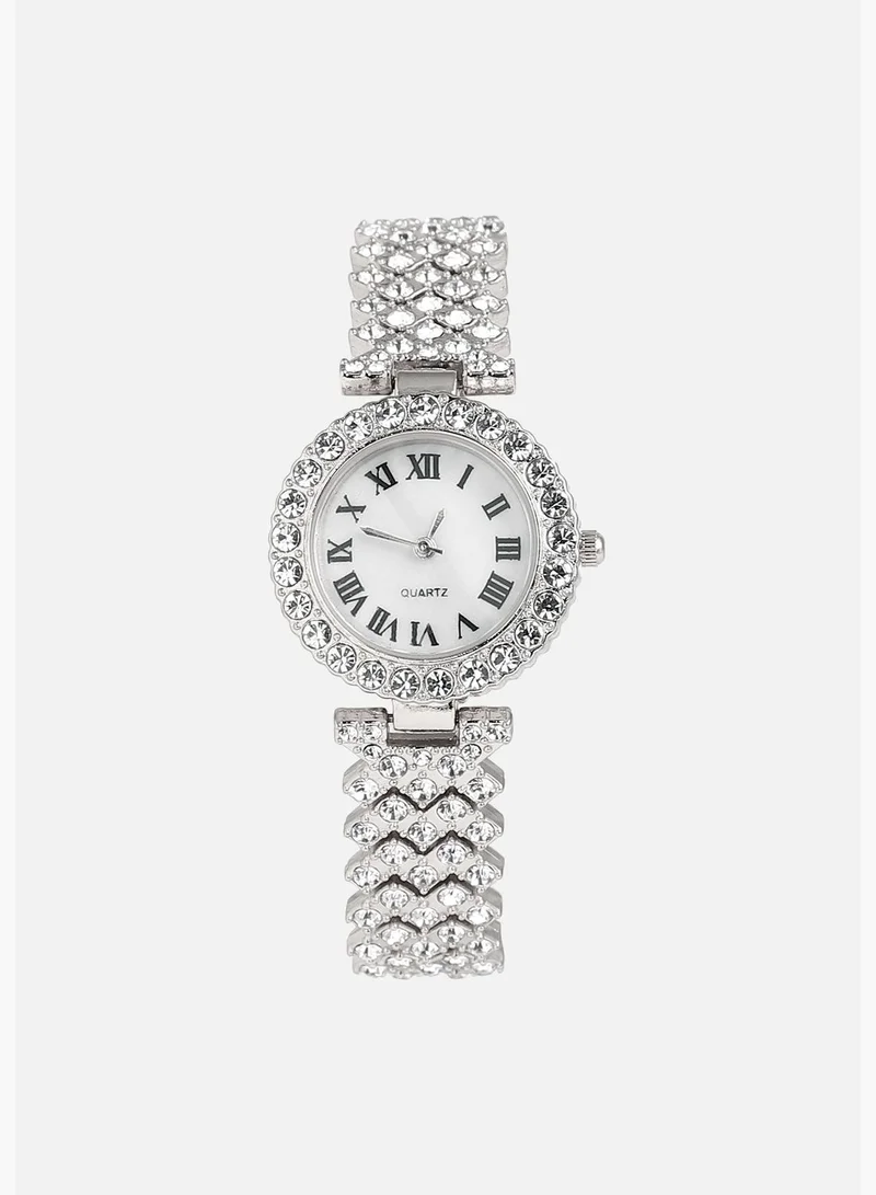 Haute Sauce Stainless Steel Strap Casual Round Analog Watch For Women