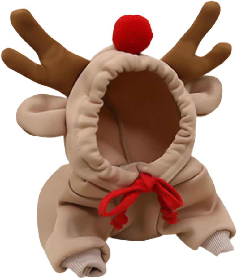Large Moose Dog Costume 3D Reindeer Ears Hoodie Warm Christmas Holiday Party Outfit - Image 2
