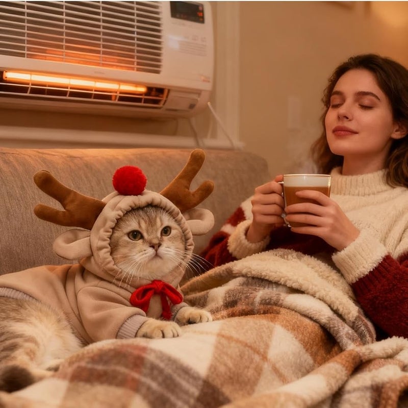 Large Moose Dog Costume 3D Reindeer Ears Hoodie Warm Christmas Holiday Party Outfit - Image 3