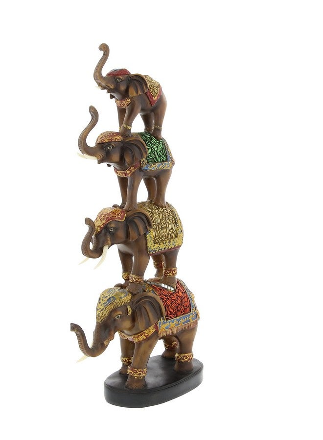 Deco 79 Polystone Elephant Decorative Sculpture Home Decor Statue, Accent Figurine 9" X 4" X 18", Brown - Image 4