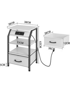 ADEBOLA Large-capacity MDF Engineering Board Storage Home Bedside Coffee Table And Nightstand With Drawer and With Socket  - Image 4