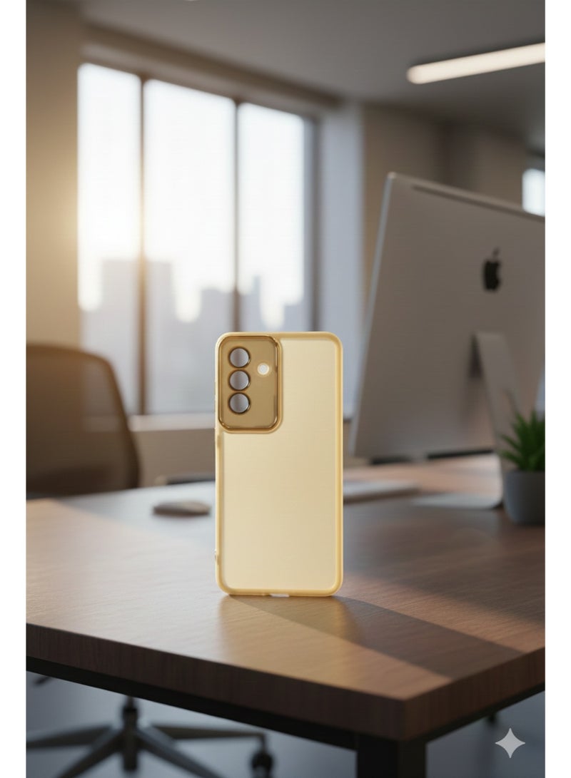 Grace Matte Finish Back Cover Case for Samsung A55 - Elegant Metallic Ribbon Design - Full Camera Protection & Non-Slip Grip - Image 2
