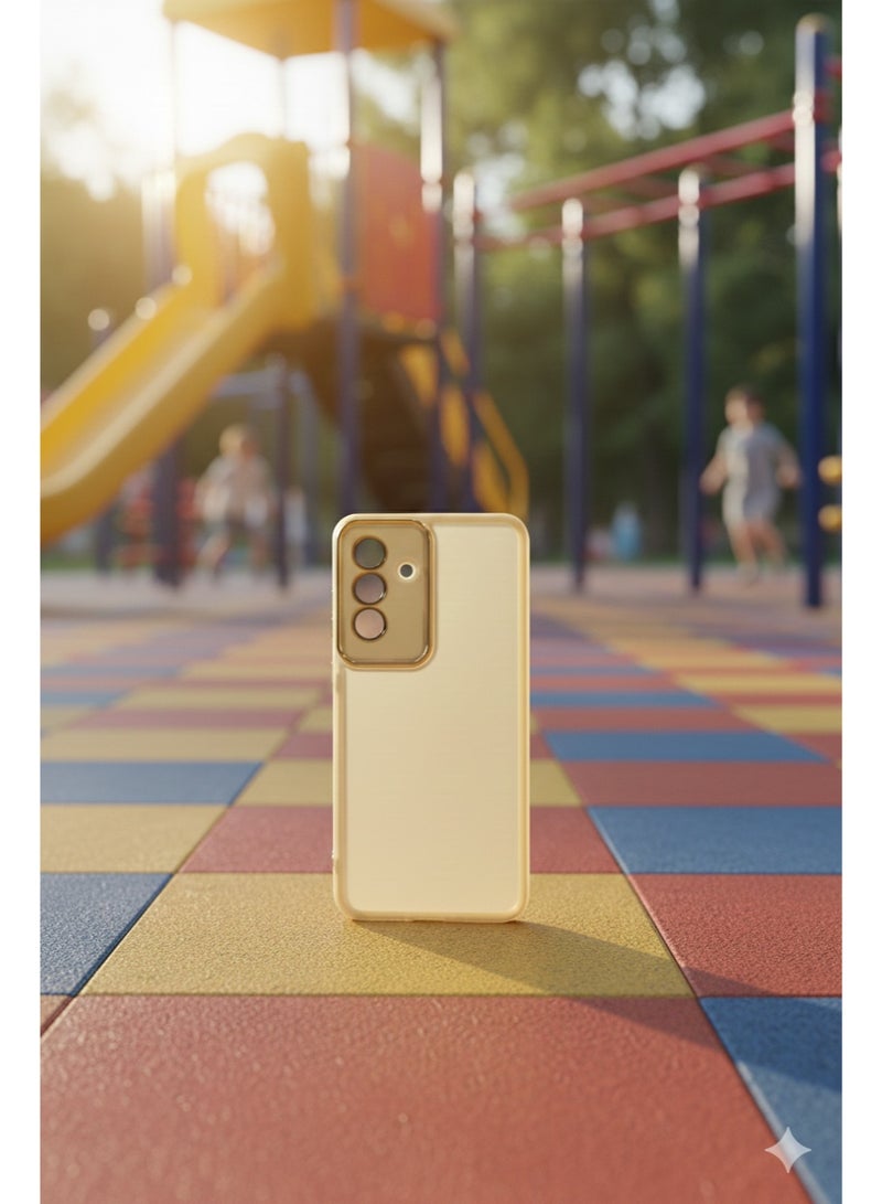 Grace Matte Finish Back Cover Case for Samsung A55 - Elegant Metallic Ribbon Design - Full Camera Protection & Non-Slip Grip - Image 3