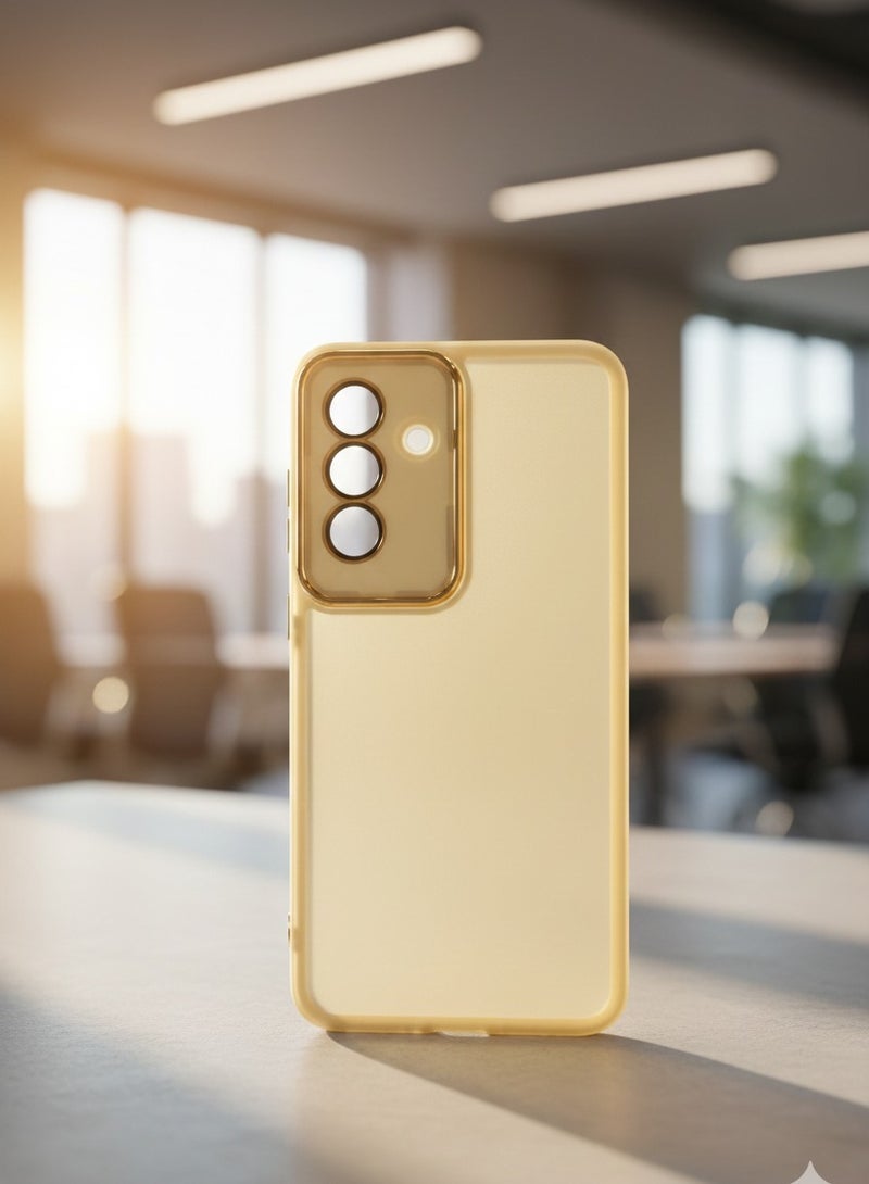 Grace Matte Finish Back Cover Case for Samsung A55 - Elegant Metallic Ribbon Design - Full Camera Protection & Non-Slip Grip - Image 1